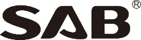 Tekstualni logotip s natpisom 'SAB' i simbolom registriranog zaštitnog znaka.