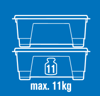 Maksimalno opterećenje 11 kg, mogućnost slaganja.