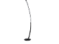 Crna LED podna svjetiljka zakrivljenog dizajna, visine 148 cm i promjera baze 25 cm.