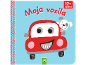 Dječja knjiga 'Moja vozila' s crvenim automobilom i psom, 12+ mjeseci.