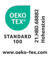 STANDARD 100, OEKO-TEX, 21.HBD.68882 Hohenstein, www.oeko-tex.com