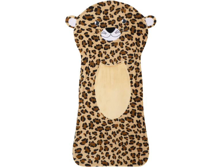 Leopard deka s glavom životinje i kremastim trbuhom
