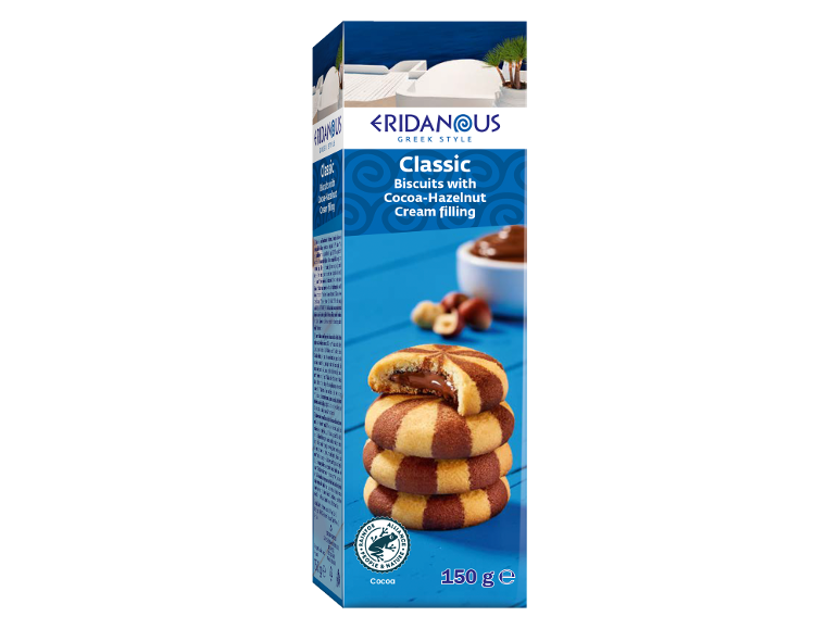 Klasični keksi s kremom od kakaa i lješnjaka, grčki stil, 150g.