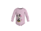 Ružičasti bodi za bebe dugih rukava s otiskom Minnie Mouse i cvijeća.