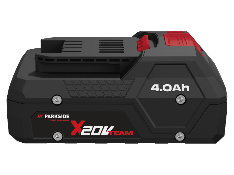 Crna i crvena 4.0Ah baterija za električni alat s tekstom „X 20V TEAM“.