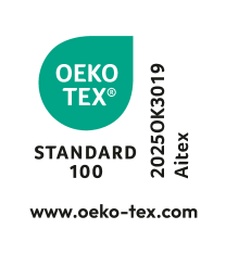 Oznaka STANDARD 100 by OEKO-TEX®, broj 20250K3019, AITEX