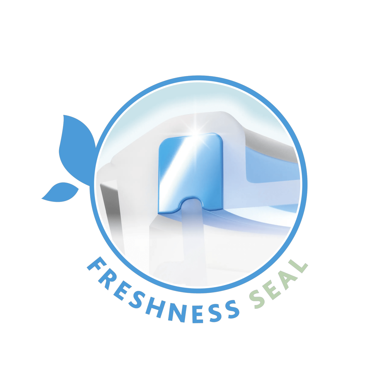 Pečat s natpisom „FRESHNESS SEAL” i motivom lista.