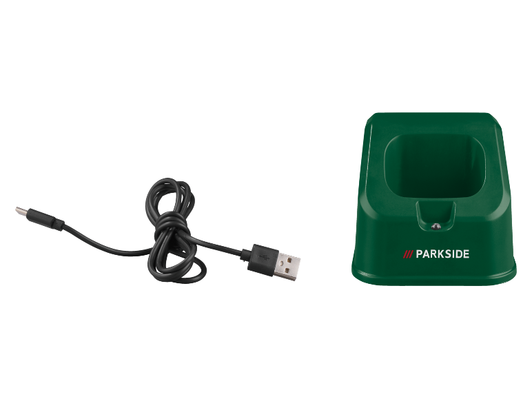 Zelena stanica za punjenje s USB kabelom.