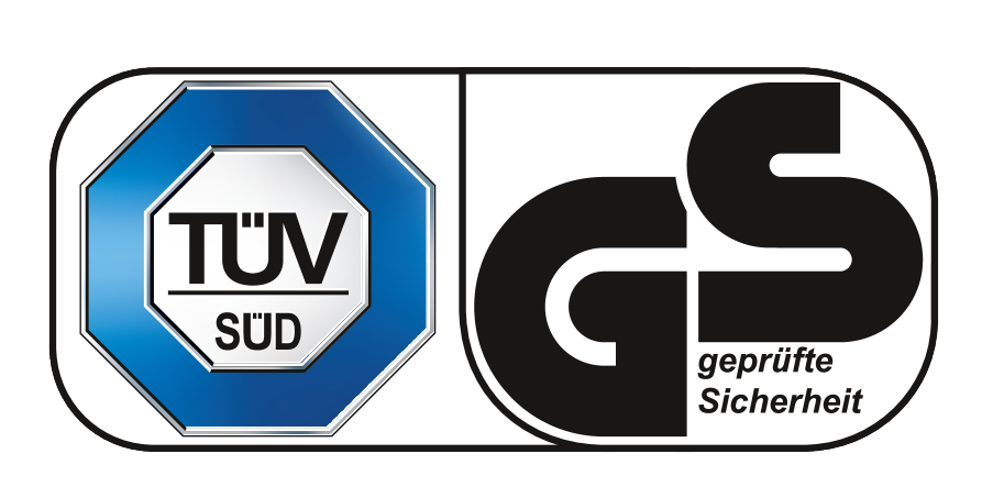 Pečat kvalitete: TÜV SÜD i GS geprüfte Sicherheit (provjerena sigurnost).