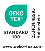 Oznaka STANDARD 100 by OEKO-TEX®, 25.HCN.48595 Hohenstein.