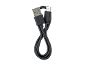 Crni USB-A na USB-C kabel za punjenje, smotan u oblik osmice.