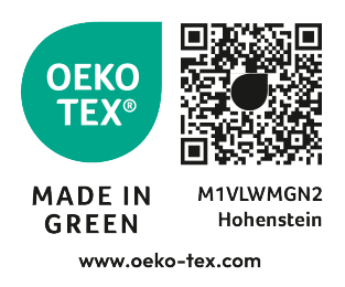 Pečat MADE IN GREEN by OEKO-TEX®, M1VLWMGN2 Hohenstein, www.oeko-tex.com