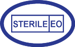 Plavi ovalni pečat s tekstom „STERILE EO“.