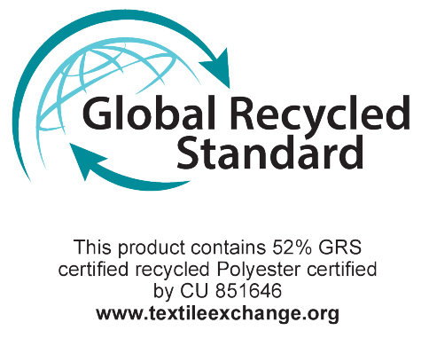 Global Recycled Standard: 52% GRS certificiranog recikliranog poliestera, certificirano od CU 851646.