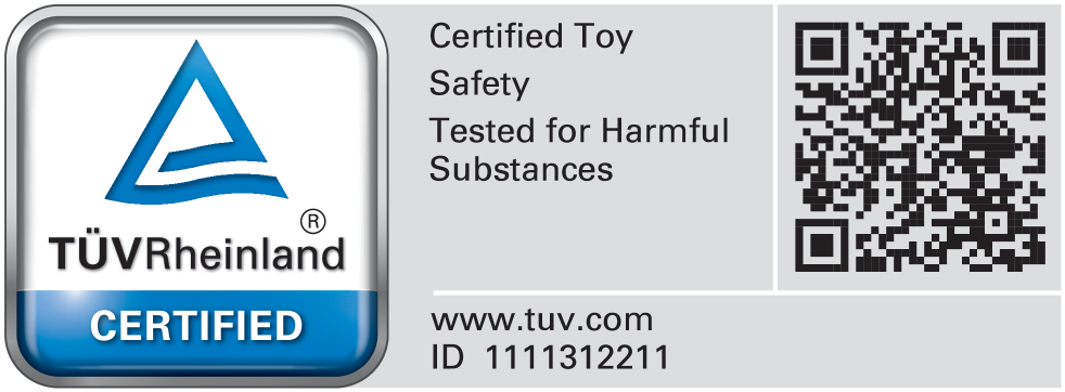 Certificirana igračka, sigurnost, testirano na štetne tvari. ID 1111312211.