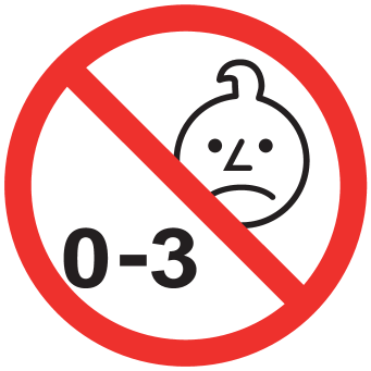 Nije prikladno za djecu od 0 do 3 godine.