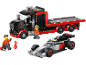 Set za slaganje kamiona za prijevoz trkaćih automobila i bolida Formule 1 s figurama