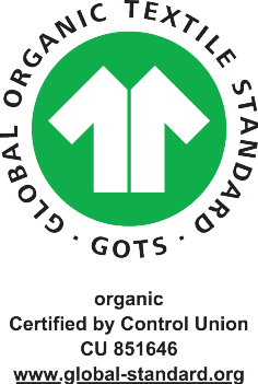 GOTS pečat: Global Organic Textile Standard, certificiran od Control Union CU 851646.