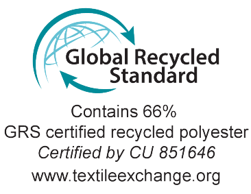 Pečat Global Recycled Standard: Sadrži 66% GRS certificiranog recikliranog poliestera, certificirano od CU 851646.