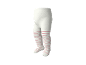 Bijele dječje tajice s ružičastim prugama