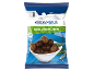 Pakiranje crnih cijelih maslina s pozadinom grčkog krajolika, tekstom „Black Whole Olives“ i „250 g“.