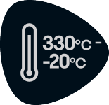 Raspon temperature: od 330°C do -20°C.