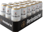 Pakiranje od 24 bijele limenke pilsner piva sa zlatnim natpisima.