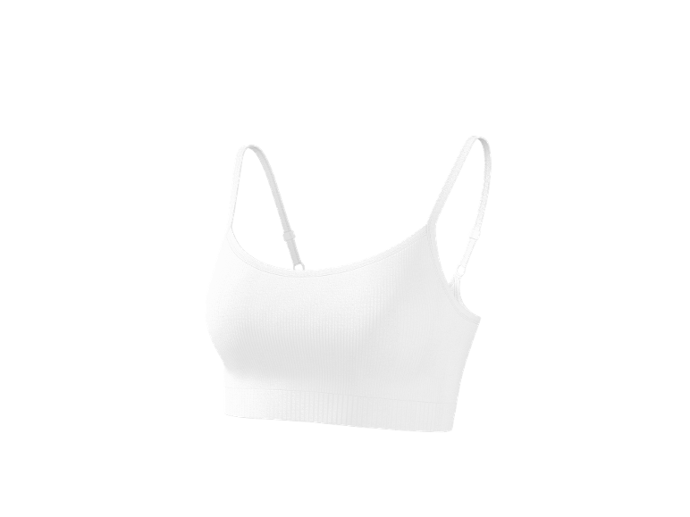 Bijeli rebrasti sportski crop top s podesivim naramenicama