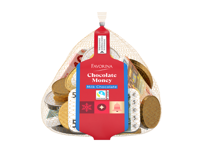 Favorina čokoladni novac u mrežici, 150 g.