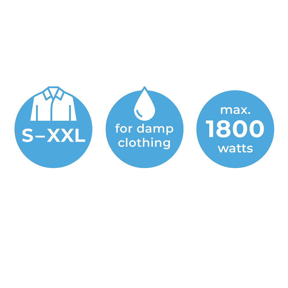 Veličine S-XXL, za vlažnu odjeću, maks. 1800 vata.