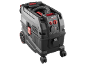 Industrijski usisavač s crijevom, kotačima i upravljačkom pločom.