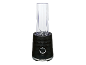 Crni osobni blender s prozirnom čašom i oštricama, s kontrolnim kotačićem.
