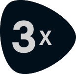 Pečat s tekstom „3x“ na tamnoj pozadini.