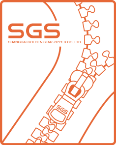 SGS SHANGHAI GOLDEN STAR ZIPPER CO.,LTD logotip sa stiliziranim patentnim zatvaračem.