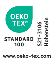 Oeko-Tex Standard 100 pečat, S21-3106 Hohenstein, www.oeko-tex.com
