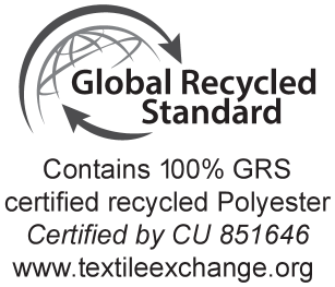 Pečat Global Recycled Standard: Sadrži 100% GRS certificiranog recikliranog poliestera, certificirano od CU 851646.