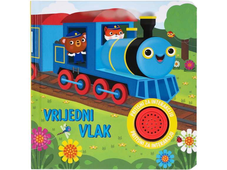 Zvučna knjiga Vrijedni vlak s plavim vlakom i životinjama.