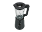 Crni blender sa staklenom posudom i okretnim gumbom za kontrolu brzine.