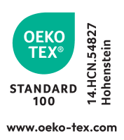 STANDARD 100 OEKO-TEX® 14.HCN.54827 Hohenstein certifikacijski pečat.