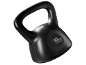 Crni kettlebell od 10 kg s teksturiranom završnom obradom, kosi pogled.