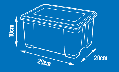 Kutija dimenzija: 29cm duljine, 20cm širine i 18cm visine.