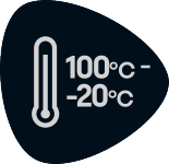 Raspon temperature: od 100°C do -20°C.