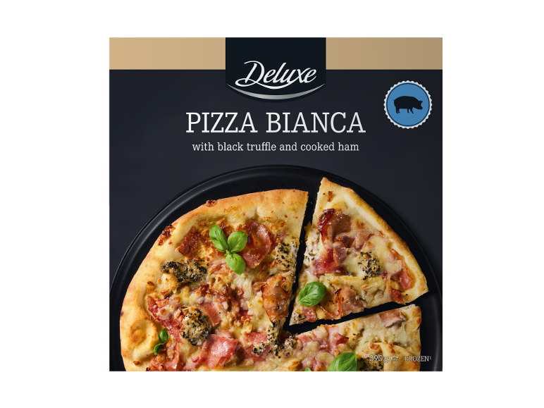 Pizza Bianca s crnim tartufima i kuhanom šunkom, 390g, smrznuta.