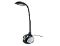 Crna LED stolna lampa s fleksibilnom rukom i bazom s obojenim svjetlom