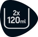 Pečat koji označava kapacitet 2x 120ml.