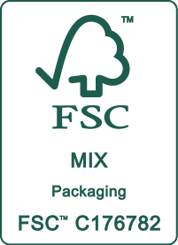 Certifikacijska oznaka s tekstom FSC MIX Packaging i brojem C176782.