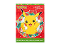 Adventski kalendar s Pikachuom, božićnim ukrasima i tekstom „Happy Holidays“.