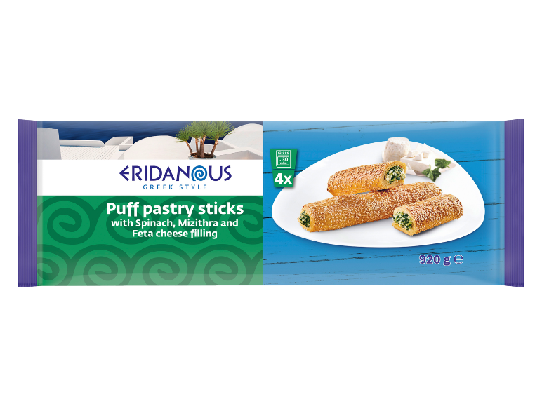 Lisnati štapići sa špinatom, mizithrom i feta sirom, grčki stil.