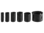 Set bimetalnih HSS Co8% krunskih pila različitih veličina, od 19mm do 68mm.