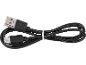 Crni USB kabel s namotanim žicama i bijelom vezicom.